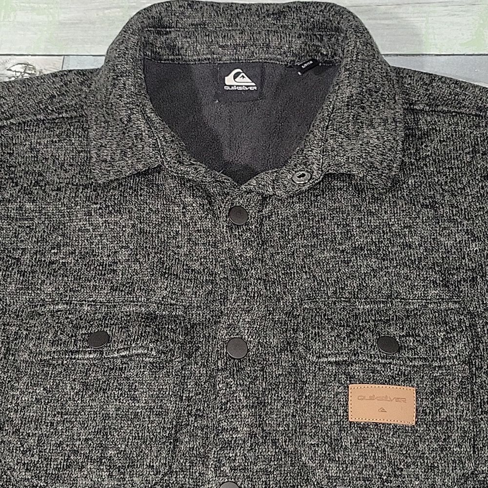 Quiksilver Button Down Gray Jacket sz Small - Picture 3 of 7